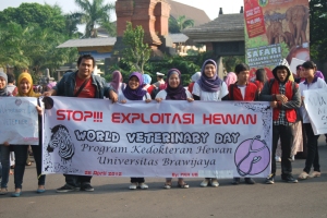 Gambar 1. peserta WVD berorasi di jalan veteran